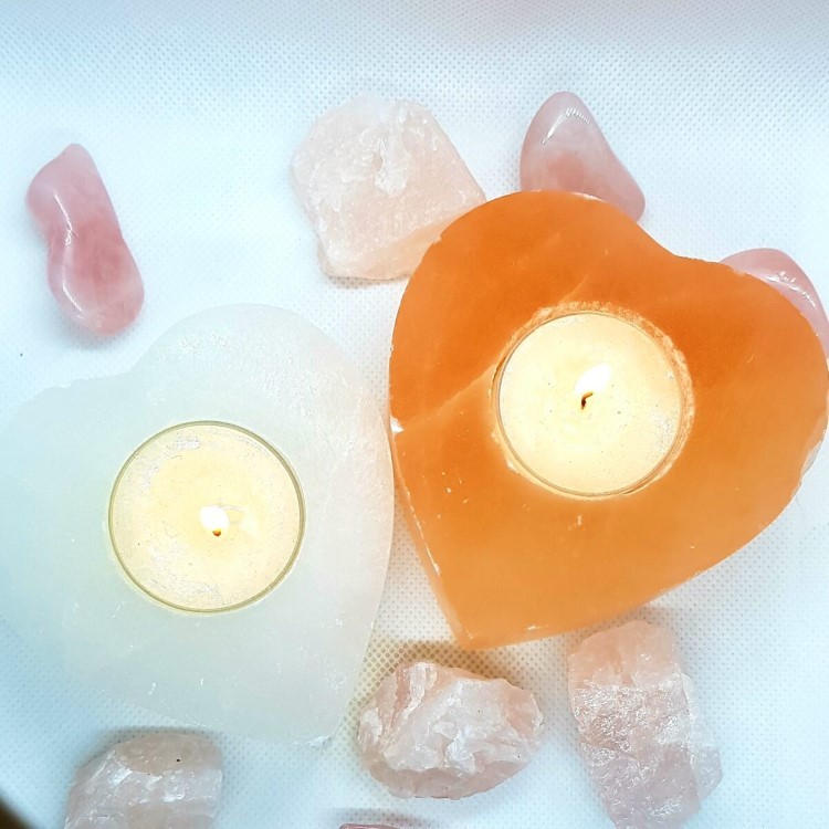 Selenite Heart Shaped Candle Holder - Image 3