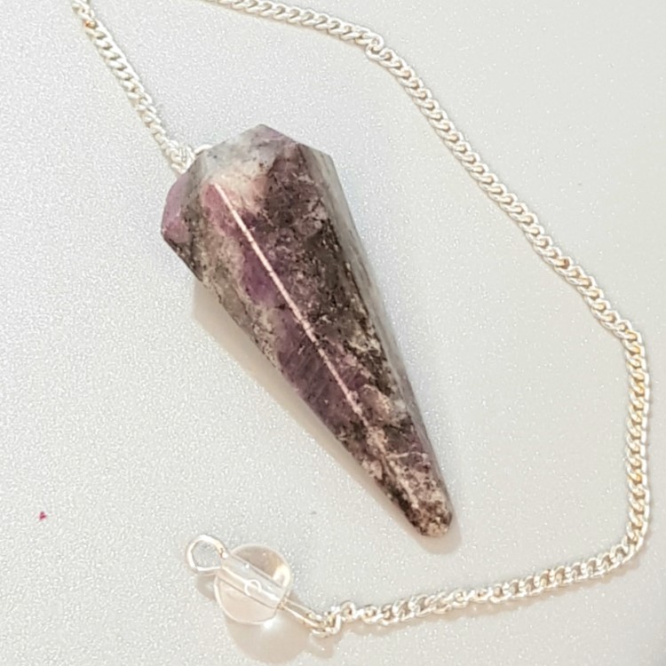 Pink Garnet Faceted Crystal Cone Pendulum - Image 2