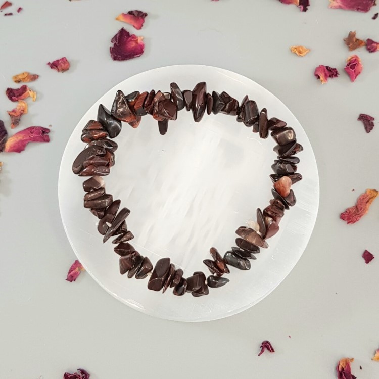 Red Tigers Eye Crystal Chip Bracelet