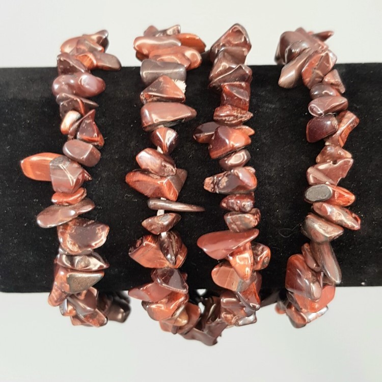 Red Tigers Eye Crystal Chip Bracelet - Image 2