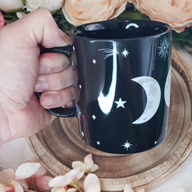 Wiccan Moon Phase Ceramic Mug, Black Magic Mug - Image 3