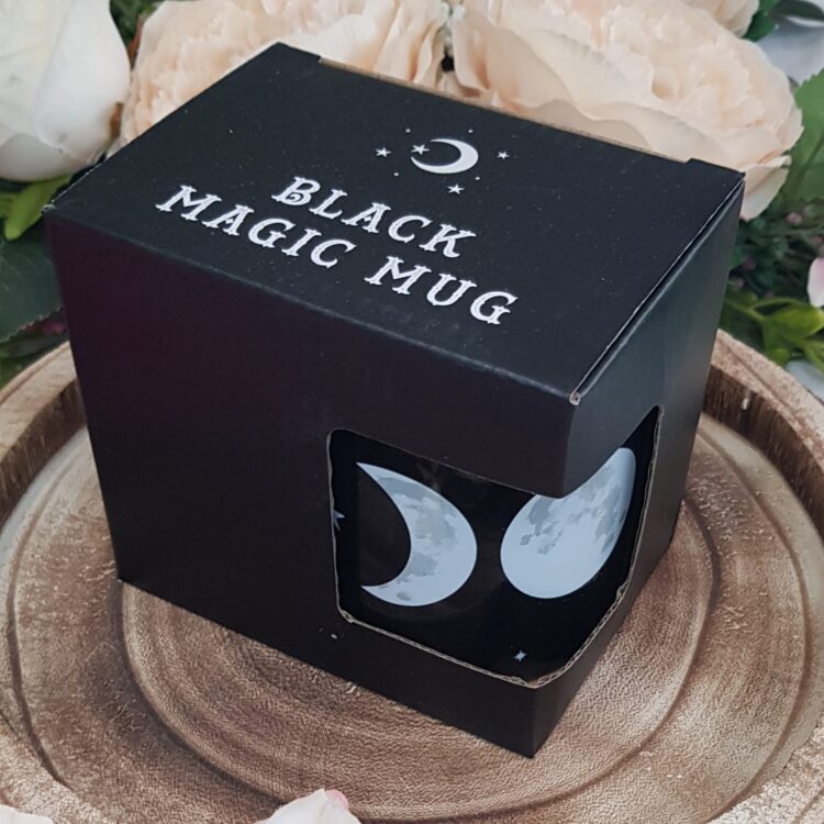 Wiccan Moon Phase Ceramic Mug, Black Magic Mug
