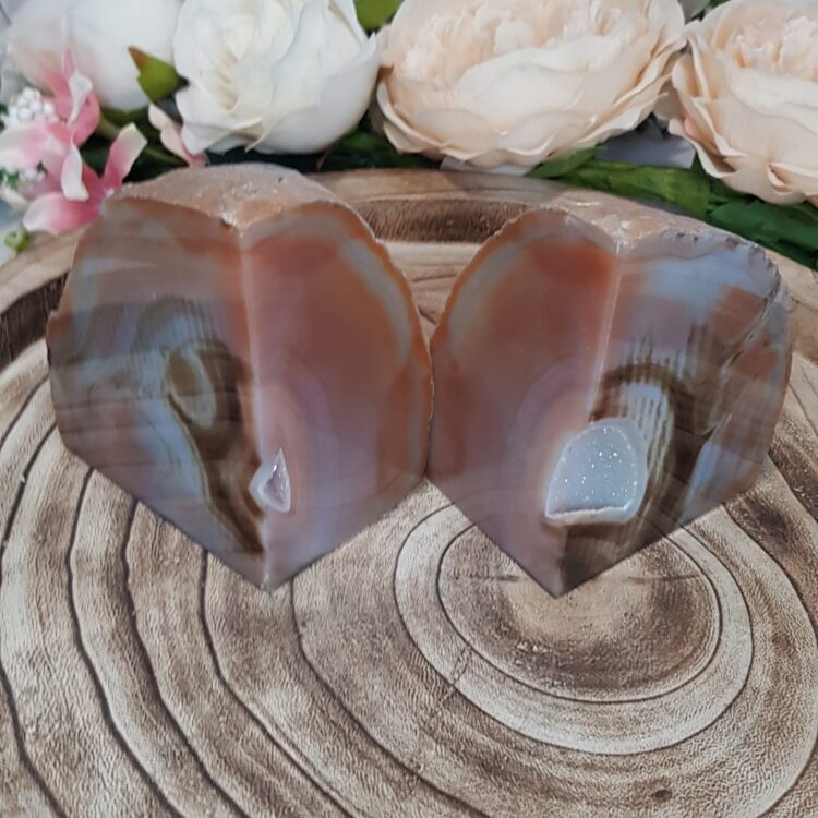 Red Agate Crystal Bookends Large With Druzy - Image 8
