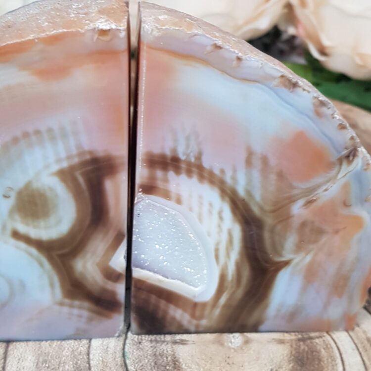 Red Agate Crystal Bookends Large With Druzy - Image 7