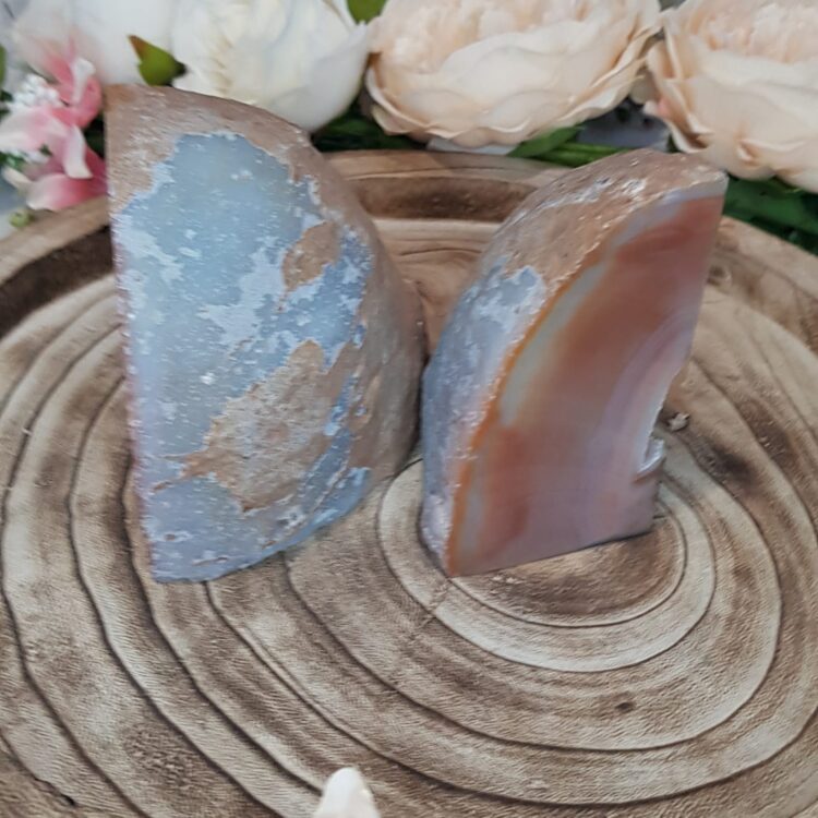 Red Agate Crystal Bookends Large With Druzy - Image 3